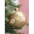 Gold &White Romantic Christmas Glass Ball Ornaments